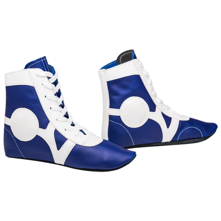Купить Обувь для самбо SM-0102, кожа, синий Rusco в Ставрополе 